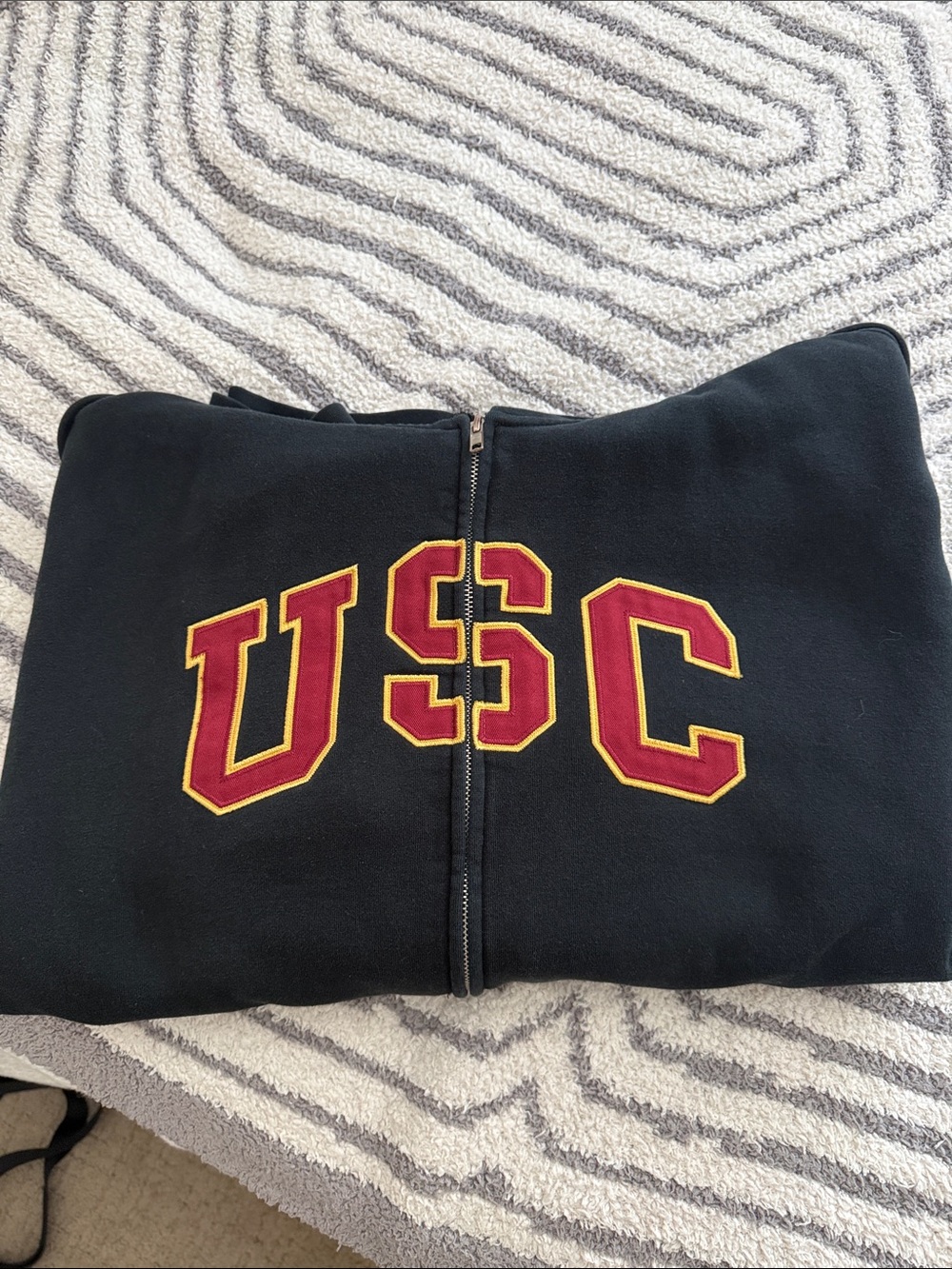 USC Black Full-Zip Sweatshirt with Cardinal & Gold Logo